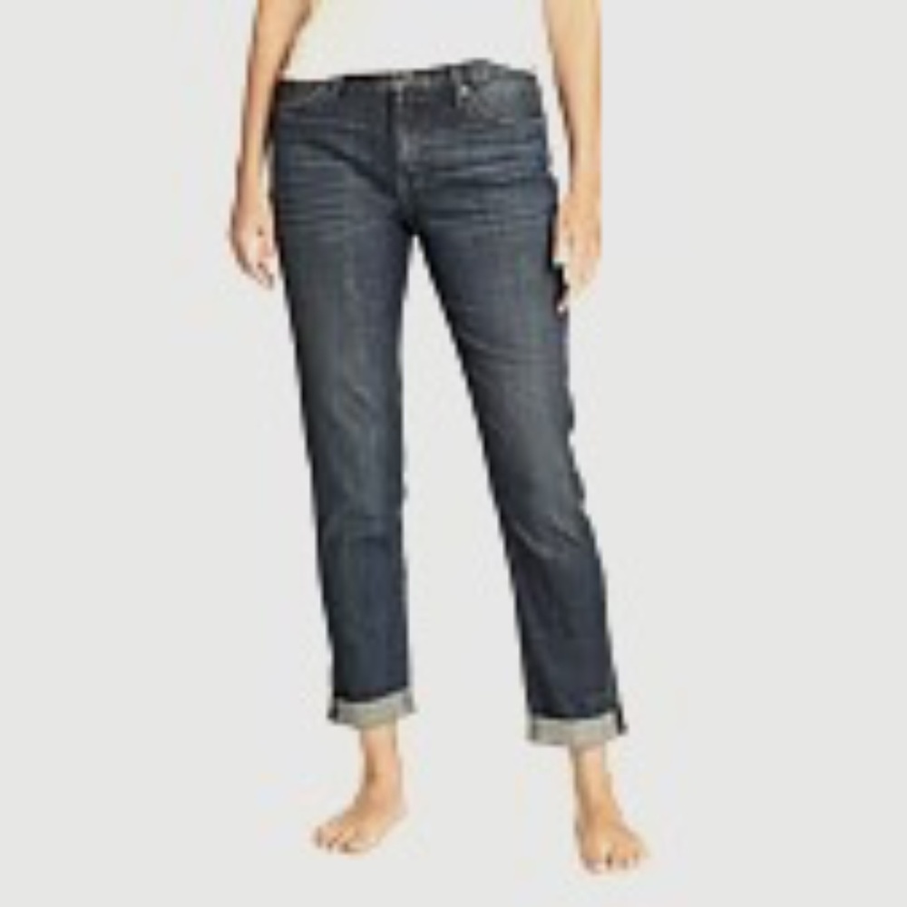 Eddie Bauer Women's Boyfriend Mid-Rise Jeans - Slim Fit Size 14P